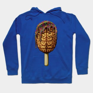 Creepy brain ice cream chocolate drip Hoodie